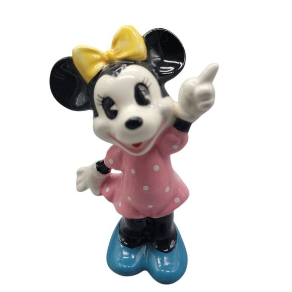 Disney Japan Minnie Mouse Figurine 4" Ceramic Handmade Handpainted Collectible - Picture 11 of 16